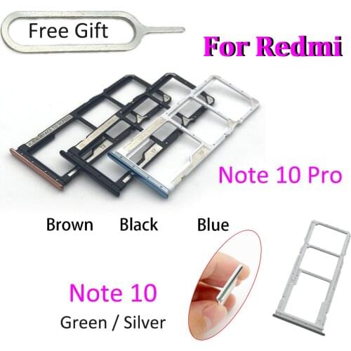 2Pcs/Lot，New Micro Nano SIM Card Holder Tray Slot Holder Adapter Socket +Pin For Xiaomi Redmi Note 10 Pro / Note 10