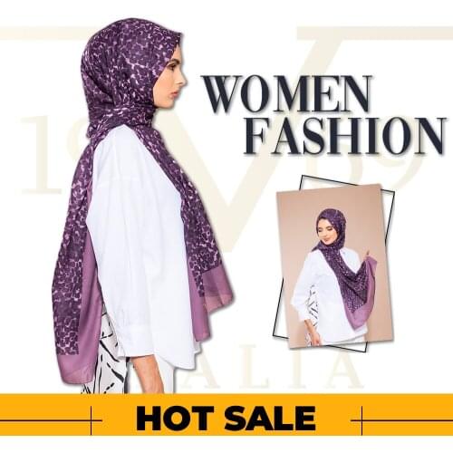 2020 Hot Sale Women 90x200 cm Purple Pavia Shawl Silky Scarf Muslim Hijab Wrap Female Neck Warm Headband Face Mask Lady