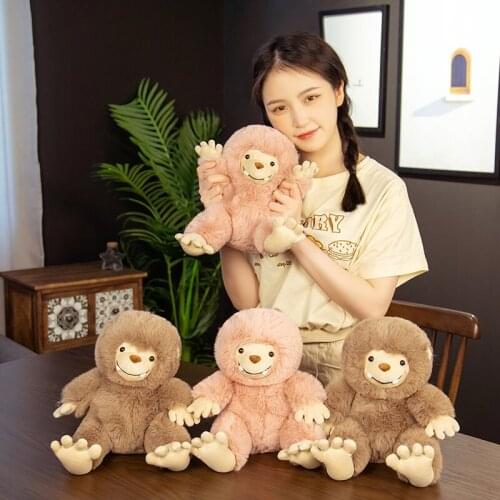 25CM kawaii Orangutan Plush Toy With Big Feet Soft Stuffed Cartoon Monkey Doll Super Comfortable Sleeping Pillow For Kids Gifts