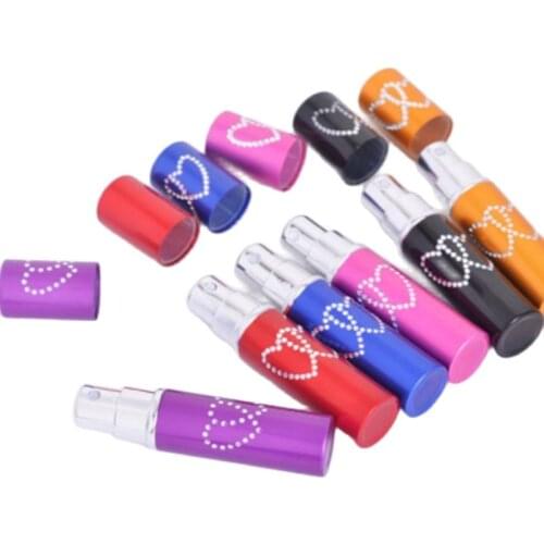300pcs 10ML Aluminum Perfume Bottle Refillable Travel Perfume Atomizer Mini Glass Spray Bottle Empty