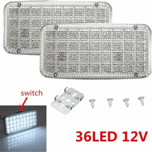 36 LED Car Interior Lights 12V White Bar Lamp Roof Dome Light Boat Caravan Reading Light Indoor Ceiling Lamp Auto Roof RV Bus