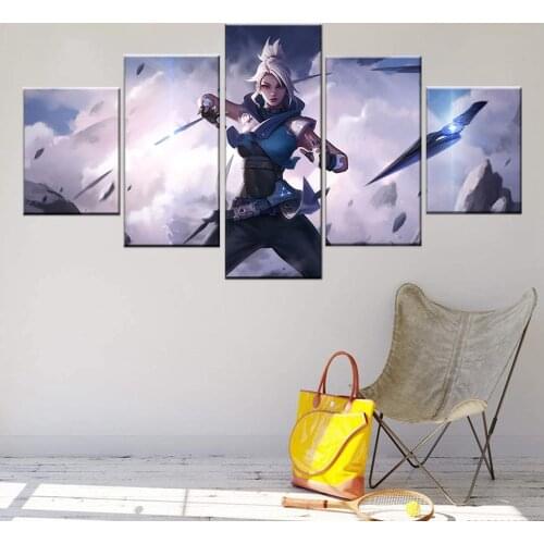 5 Pieces Game Poster Valorant Jett Oil Painting Wall Poster Wall Stickers Canvas Art Paints Childrens room Gifts Wall Art Decor