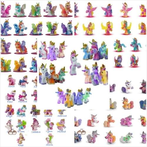 5CM Many Styles Simba Filly Little Horse Witchy Butterfly Stars Unicorn Horses Kids Animal Dolls Christmas Gift 10pcs/lot