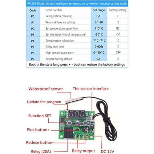 -50-110degree 12V Digital Thermostat Temperature Control Switch Sensor Module
