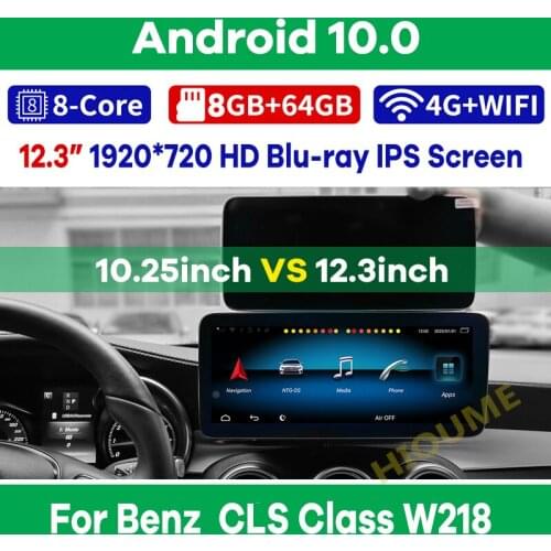 12.3" 8Core CPU 8G RAM Android 10 Car Radio Multimedia Player GPS Navigation for Mercedes Benz CLS Class W218 2011-2017 CarPlay