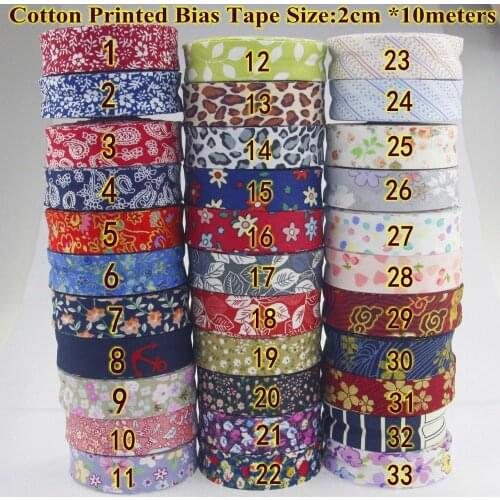 Free shipment -100% Cotton Bias tape printed, size: 20mm,3/4" 10meter printed flowers Chinese national style red dark blue