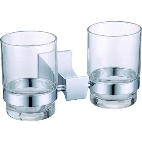 FREE SHIPPING chrome COLOUR SQUARE DESIGN TUMBLER HOLDER TEETH CUP