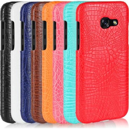 For Samsung A3 2017 A320 Case Crocodile Grain Hard PC+PU Leather Surface Back Cover Hard Case for Samsung Galaxy A3 2017 A320F