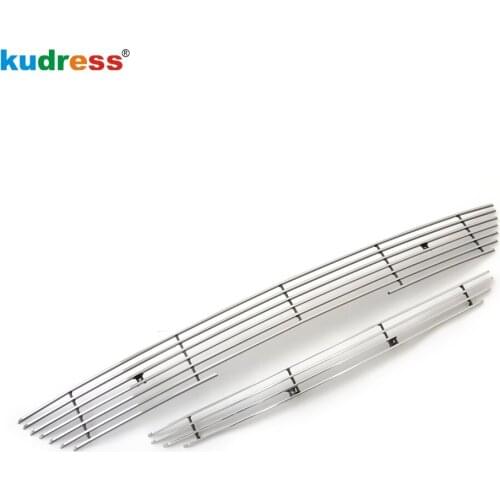 For Toyota VIOS Yaris 2014 Sedan Aluminum Front Center Grille Cover Trim Air Intake Grid Racing Grill Frame Car Accessories 2pcs