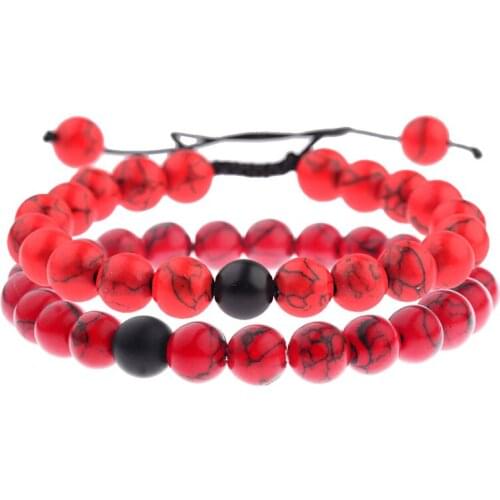 DUOVEI 8mm Natural Stone Beads Weave Bracelet For Men Women Healing Balance Yoga Bracelets Charm Couple Bracelet Christmas Gift