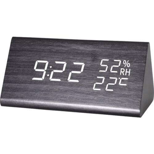 Digital Clock LED Wooden Alarm Clock Table Sound Control Electronic Clocks Desktop USB/AAA Powered Desperadoes Home Table Decor