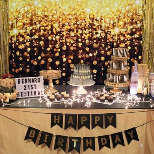 Backdrop For Photography Birthday Party Newborn Baby Shower Gold Shiny Polka Dots Photocall Photo Background For Photo Studio