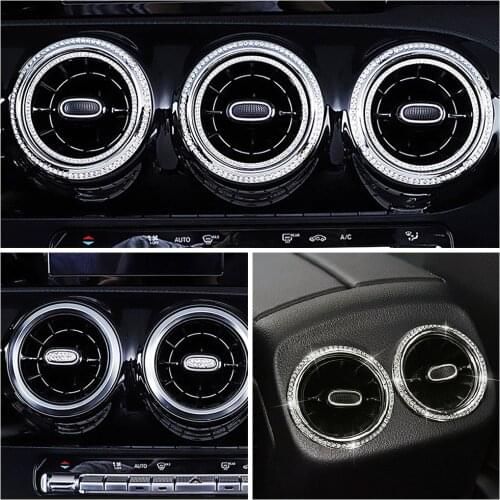 For Mercedes Benz B Class B180 B200 B220 W247 2018-2020 B250 Air Conditioner Outlet AC Vent Crystal Trim Ring Diamond Sticker