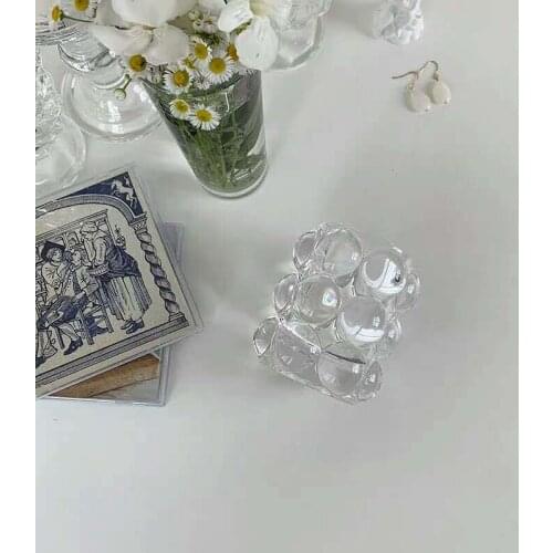 South Korea Ins Style Creative Ball Glass Pen Container Decorative Ornament Makeup Brush Storage Barrel Retro Photography Props