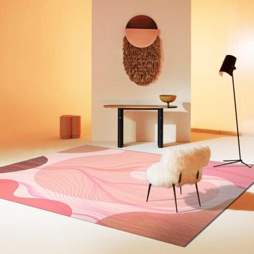Light luxury Abstract Mat Pink 3D Print Ins Living/Study Room Bedroom Rug 50x80cm Splicing Design Machine Washable Carpet