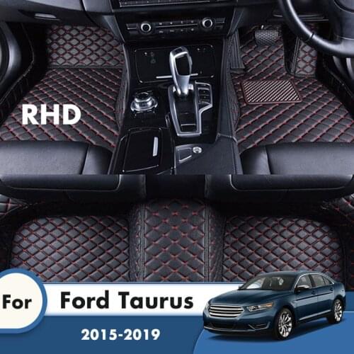 RHD Carpets For Ford Taurus 2019 2018 2017 2016 2015 Car Floor Mats Artificial Leather Waterproof Rugs Auto Interior Accessories