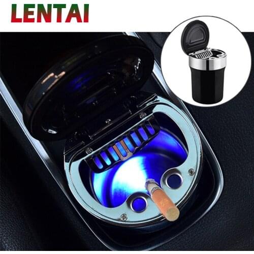 LENTAI 1PC Black Car LED ashtray Auto compass LED Lamp For Seat Leon Ibiza Opel Astra H J G Insignia Vectra C Audi A4 B6 B8 B7