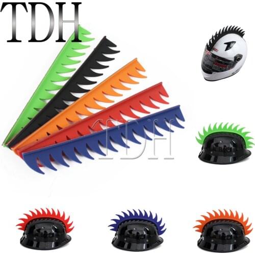 5 Colors Motorcycle Helmet Mohawk Sticker Dirt Biker Punk Style Spike Strip Rubber Stick Universal For Helmet