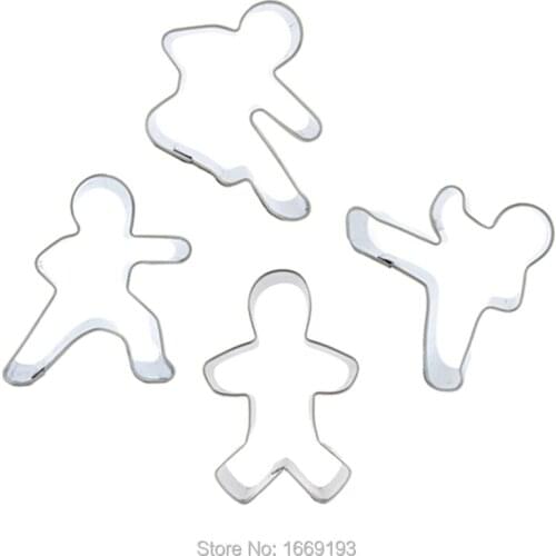 Four Martial Arts Masters Shape Cake Decorating Fondant Cutters Tools Set,Cookie Biscuit Baking Molds,Direct Selling