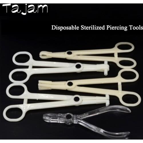 1PC Disposable Opening /Closing Clamp Pliers Sterilized By EO Gas PC Forceps Clamp Ear Nose Lip Belly Body Piercing Forcep Tools