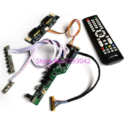 Fit M215HW01 V.0/V.1/V.9 analog signal 4CCFL VGA AV USB Remote TV 1920*1080 30Pin LVDS LCD display controller board DIY kit