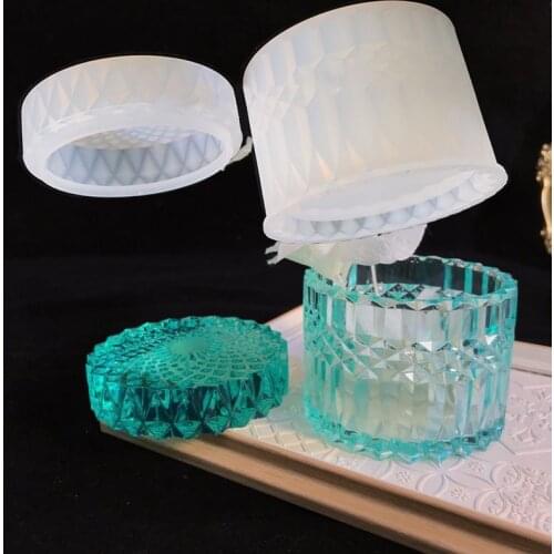 DIY Crystal Storage Bottle Silicone Mold For Storage Tank Epoxy Storage Box Decoration Resin Mould Crystal Bottle For Jewelry