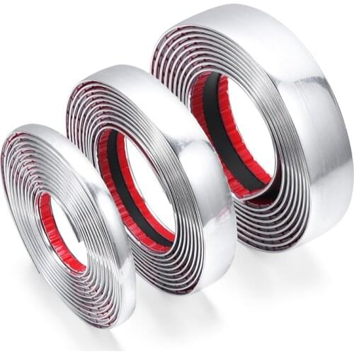 Silver Car Chrome Styling Decoration 13M Moulding Trim Strip Tape Auto DIY Protective Sticker 6mm 8mm 10mm 12mm 15mm 20mm 30mm