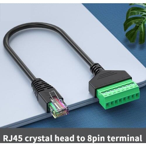 Network cable connector RJ45 to 8P connector rj45 to 8-PIN weld-free wire terminal mesh cable straight-through butt extension