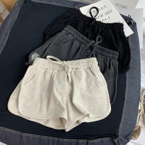 Shorts Women Summer High Waist Elastic Short Pants Girl Korean Style Casual All-match Black Cotton Home Sports Shorts for Female