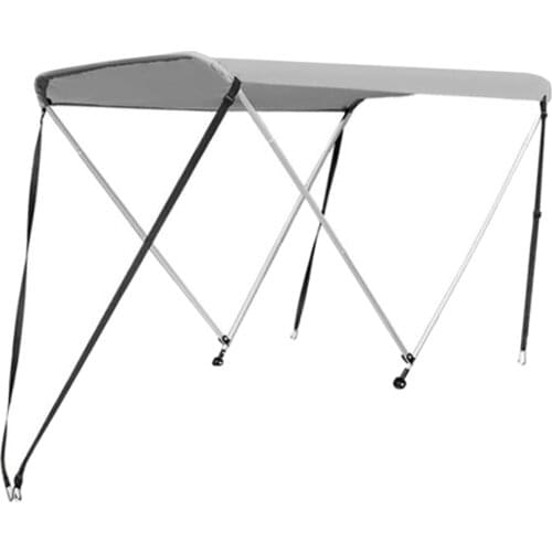 Foldable Boat Bimini Top Covers Waterproof Anti-UV Fishing Inflatble Boat Kayak Canopy Sun Shade with Adjustable Straps Poles