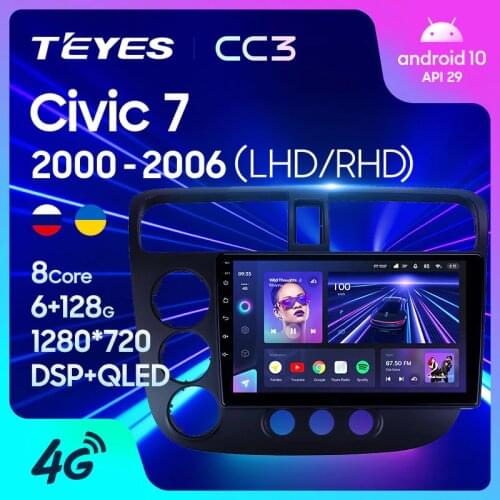 TEYES CC3 For Honda Civic 7 2000 - 2006 Car Radio Multimedia Video Player Navigation stereo GPS Android 10 No 2din 2 din dvd