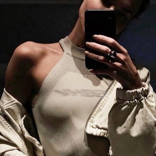 Mstyle Hip-hop Woman Tunic High Streetwear Clothes Fashion Knitting T-shirts 2020 Sleeveless Cotton Shirt Women Vest Women Tops