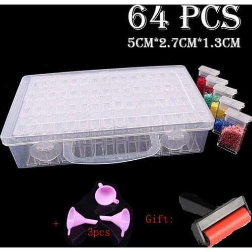 2020 NEW Arrival 5D Diamond Painting Storage Box Tool Diamond Embroidery Accessories Pen Mosaic Plastic Box +funnel+Roller