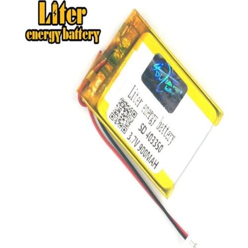 1.0MM 2pin connector 403350 403550 3.7V 900mah e-books GPS PDA rechargeable lithium-ion battery for MP3 MP4 MP5 small toys