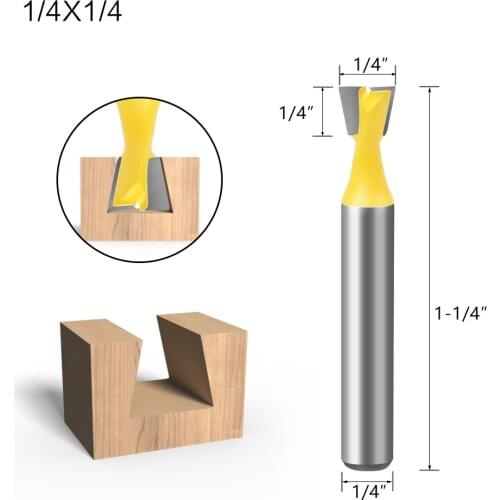 6.35mm 1/4" Shank Dovetail Joint Router Bit 14 Degree Woodworking Cutting Bit Milling Cutter