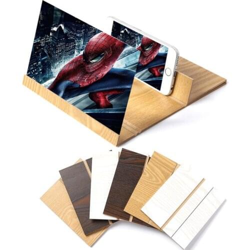 12 inch hologram screen magnifier 3d smart mobile phone movies Wood grain hd stereoscopic smartphone screens pantalla proyector