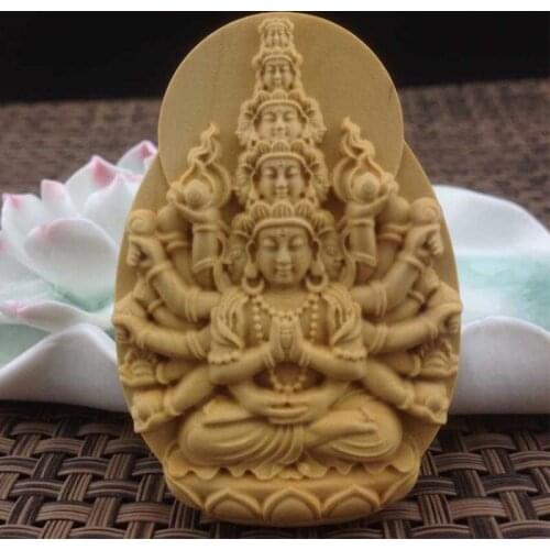 2pcs/set Peace Handmade Boxwood Quality 6cm Carving Chinese Buddhist Buddha Hanging deocrations Handle Pieces Buddhist Cards