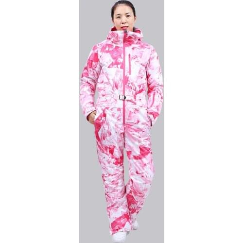 2021 Winter Ski Jumpsuit Women Hooded Waterproof Overalls Ski Female Warm Outdoor Woman Snowboard Suit Skiing Clothes