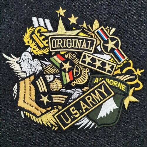 25pcs Air Force Embroidery Patches on clothes Military Badges Applique Sewing Supplies Stickers Iron-on transfers Wing Stripes