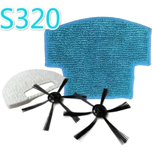 2x side brush +1x filter +1x mop cloth replacement kit for Isweep S320 robot vacuum cleaner parts accessories