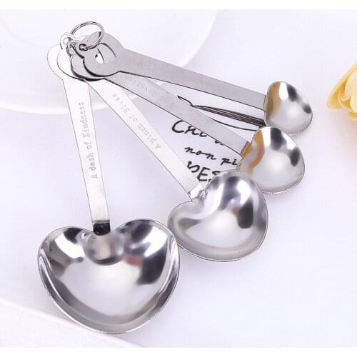 5 10 15sets 4 in 1 Heart Measuring Spoons for Wedding Favors Gift in Gift Box Baby Shower Giveaway Gifts