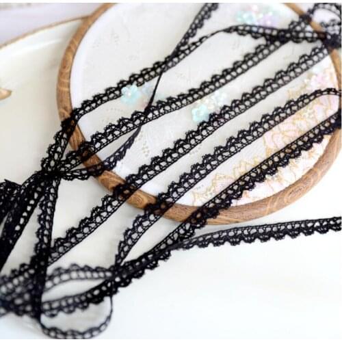 5 Meters Black Venise Lace Trim DIY Handmade Cotton Lace Accessories Textile Fabrics DIY 9mm