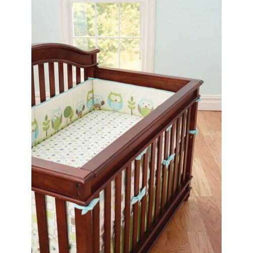 Promotion! 6PCS Bedding Set, Baby Safe Sleeping Baby Bed Bumpers Set,,(4bumper+bed cover+bed skirt)