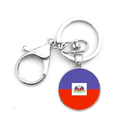 SUTEYI Haiti and Honduras and Canada Flag Logo keychain Day Celebration Silver Plated Charms Key ring Jewelry Fathers Day Gift