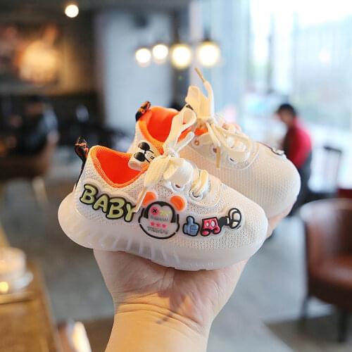 Disney cartoon childrens Mickey Mouse boy girl baby learning shoes non-slip soft sole casual sports shoes
