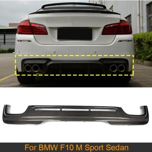 Car Rear Bumper Diffuser Lip For BMW 5 Series F10 M-Sport M-Tech 2012-2016 Rear Bumper Diffuser Lip Spoiler Guard Carbon Fiber