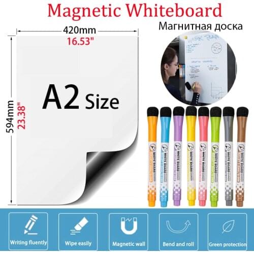 A2 Size Whiteboard Erasable Marker Practice Writing Memo Message Dry Erase Calendar Board Stickers Stickers Magnetic White Board