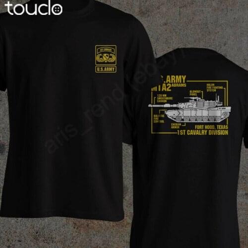 1st Cavalry US Army M1A2 Abrams Main Battle Tank Base Fort Hood Texas T-Shirt double sided