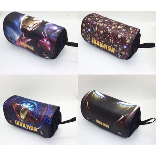 Pencil Case Bag Iron Man Black Panther Marvel Avengers Anime Large Capacity Student Stationery Pens Cases School Supplies