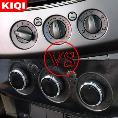 KIQI 3Pcs/Set Aluminum Alloy Air Conditioning Knob AC Knob Heat Control Button for Ford Galaxy MK3 2006-2015 Kuga MK1 2008-2012